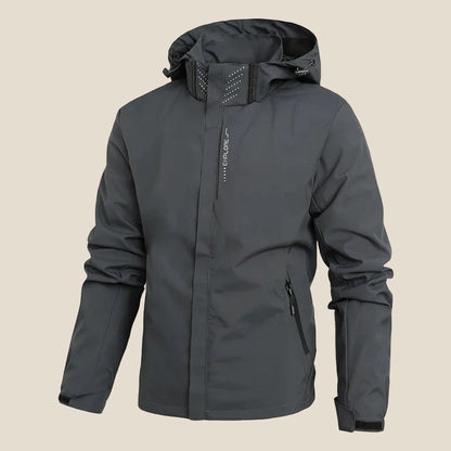 ChillGuard Men’s Casual Jacket – Windproof, Waterproof, Detachable Hood