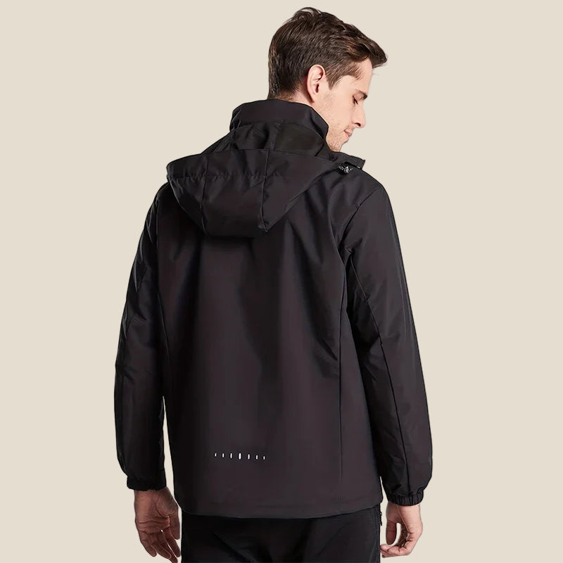 ChillGuard Men’s Casual Jacket – Windproof, Waterproof, Detachable Hood