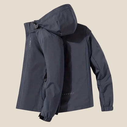 ChillGuard Men’s Casual Jacket – Windproof, Waterproof, Detachable Hood